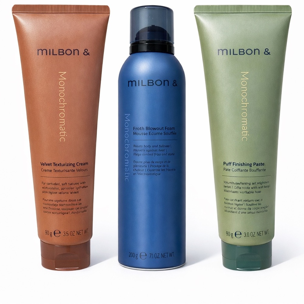 Monochromatic Hair Styling Set - Brown, Blue, Green